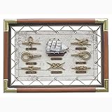 knotentafel kaufen Knotentafel auf Segeltuch, Seegelschiff mit Seemannsknoten, Englisch