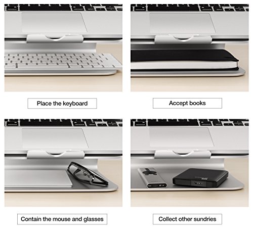 Bestand Verbesserte Alulegierung Cooling Laptop Stand  geeignet f  r Apple Macbook  alle Notebooks  Silber  Patentiert  