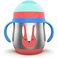 rabitat First Step Gravity Sipper Bunny Boo - 2 Years Brand Warranty I Stainless Steel Sippy Cup for Babies/Toddlers/Kids with Weighted Straw 360 ml