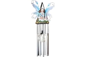 spot on dealz® Wind Chimes for Garden Fairy Lights Solar Powered Waterproof Outdoor Fairy Garden Accessories Colour Changing LED Crackle Ball Decoration Hanging Windchimes Lighting Ornament