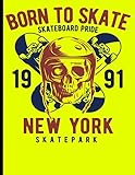 rail skate park skateboard  Born To Skate Skateboard Pride 1991 New York Skatepark: Skateboard Exercise Book College Ruled For Flip Trick Freestyle Or Just Skating (Skateboarding)