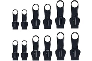 CTRUEE 12Pcs Fix Zip Puller Zip Slider Replacement Zip Fix-3 Sizes Fix A Zipper Universal Metal Sewing Kit Fix Zipper Fix A Zipper Kit (12 Pieces)