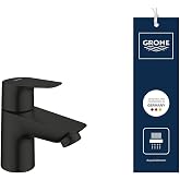 GROHE Start Edge 1059632431 Shelf Tap Size XS Ceramic Mount, Water Saving Fixing Nut G 1/2 Inch, Matte Black