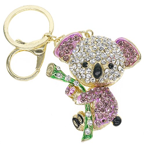 Cooplay - Adorable llavero dorado de koala con cristales Rhinestone  hermosos accesorios  el mejor regalo para mujer o para el bolso