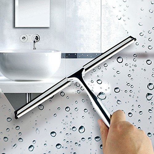 Dailyart® Edelstahl Squeegee Bad-und Duschabzieher Fensterwischer mit hochwertiger Gummilippe für streifenfreies Abziehen–Inbegriffen Wandaufhänger - 3