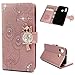 Price comparison product image Samsung Galaxy A40 Case Owl 3D Glitter 3D Glitter Premium PU Leather Wallet Flip Cover Shockproof Card Slots Magnetic Closure Folio Flip Book Case for Samsung Galaxy A40 - Rose Gold