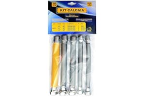 MBM KIT PIPE RACCORD CONDUITE TUYAU EAU - GAZ FLEXIBLE EXTENSIBLE INOX CHAUDIÈRE CUISINE - MEGA PROMO kit tubi flessibili estensibili caldaia 1 gas 3/4"mf uni 11353 2x1/2"mf 2x3/4"mf acqua dm 174