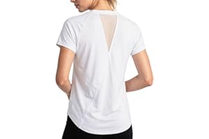DiULi Maglietta Sportiva Donna Magliette Manica Corta Elastico Camicia Palestra Donna Indietro in Rete Traspirante Top Fitness Yoga Corsa Danza(M-XL)