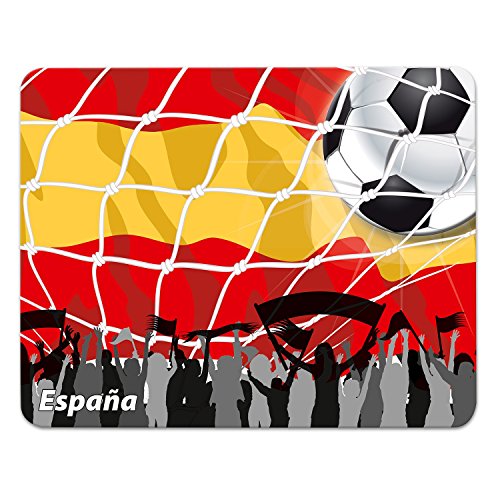“EM 2016 Spanien”, schönes Motiv-Mauspad in feiner Cellophan-Geschenk-Verpackung mit sympathischer Moosgummi-Unterlage, 240x190mm, Mousepads von Europas Nr. 1 Addies
