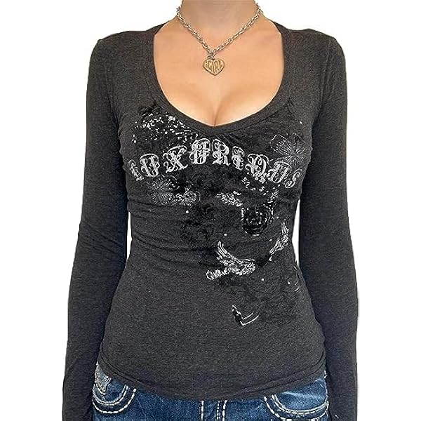 Buy Tuislay Y2k Slim Fit Long Sleeve Top Shirt for Women