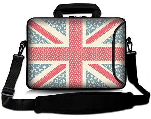 Sidorenko Designer Notebooktasche in zwei Größen erhältlich 15 Zoll - 15,6 Zoll / 17 Zoll - 17,3 Zoll // mit Tragegurt + Tragegriff inkl. Zusatzfach für Maus und Ladegerät an der Vorderseite der Tasche Laptoptasche Tragetasche Umhängetasche Bag