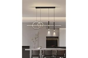 LANEKD Luminaire Suspendu LED Table à Manger Suspension Lampe Moderne Salle à Manger Lustre Minimaliste Design LED Créatif Lumière Pendant Bar Salon Chambre Lustre 120cm Noir