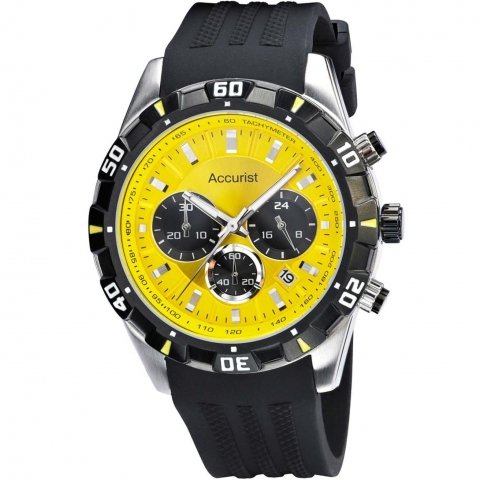 Accurist MS970YB – Wristwatch men's, silicone strap black