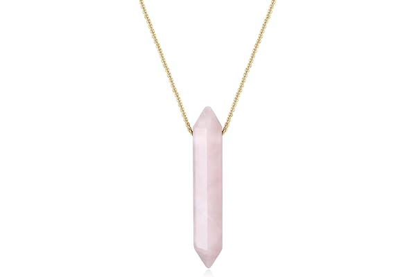 COAI Collier Long Pendentif Colonne Hexagonale Pierre Femme