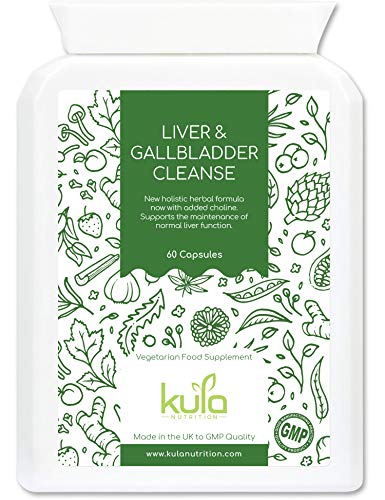 Supplément de soutien du nettoyage du foie - 60 comprimés - Formule de désintoxication puissante pour le foie et la vésicule biliaire avec de l'artichaut, betterave, de l'ail, de la et choline.