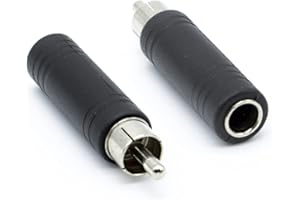 CABLEPELADO Adaptador de Audio Mono Jack 6.35 mm Hembra a Macho | Adaptador conversor Jack 6.35 mm a | Adaptador de Conector de Auriculares | Apto para amplificadores | Mono | 1 Unidad