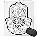 Produktbild Mouse Mat Stitched Edges, Blooming Traditional Lily Flowers With All Seeing Eye Floral Curls Ethnic Charm,Gaming Mouse Pad Non-Slip Rubber Base