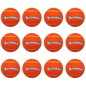 SCIROKKO 12 Pack Dog Squeaky Tennis Balls - Attractive Orange Pet Dog Chew Toys Set for Playing Fetching Training, 2.5 inches