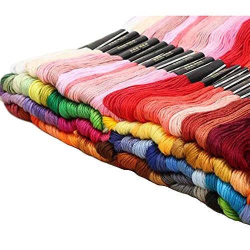 Saflyse 100x8m Stickgarn Sticktwist Nähgarne 100 verschiedenen Farben für Basteln ,Freundschaftsbänder etc