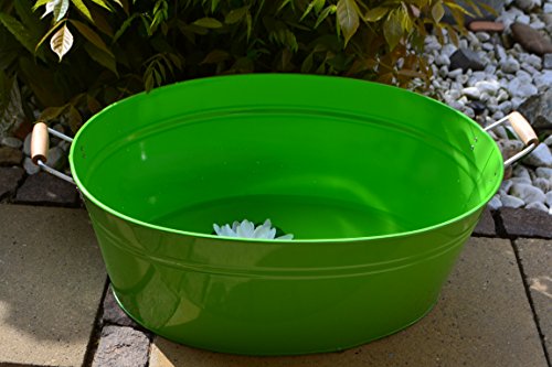 Pflanzschale Zinkwanne groß- Länge 61 cm- -hübsch + praktisch- Zinkwanne grün beschichtet- im Landhausstil