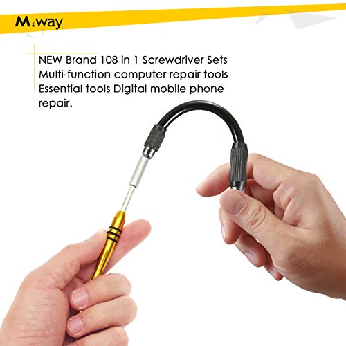 Mini-Schraubendreher-Set, M.Way 108-in-1 Set Präzisions-Werkzeug Schraubenzieher Torx Kreuzschlitz Reparatur-Satz Feinmechanik für PC Notebook Smartphone Handy und andere elektronische Produkte - 3