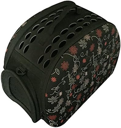 Topda Pet Travel Carrier,Portable Dog Cat Travel Crate Foldable EVA Pets Cage Tote Handbag (Black)