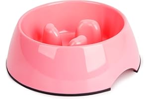 SuperDesign SUPER DESIGN Gobble-Stop Slow Feeder Dog Bowl Slow Eating Anti-Gulp BPA Free Melamine Bowl Fun Interactive Pet Bowl for Dogs Cats Puppies