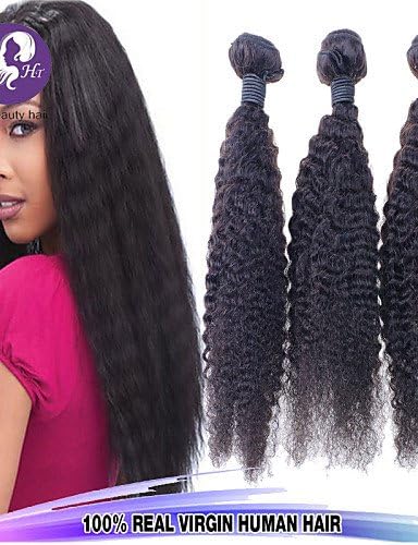 JFF/ 3Pcs/Lot 10"-26" Brazilian Virgin Hair Straight Coarse Yaki Hair Weave Bundles Kinky Straight Human Hair Extensions , 24 24 26-natural color