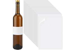 PH PandaHall 400 etiquetas adhesivas multiusos para botellas de vino, etiquetas imprimibles con nombre de dirección, 10,5 x 5,8 cm, calcomanías blancas en blanco para hogar, escuela, oficina, fiesta,