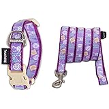 Hundehalsband mit Leine Kreuzmuster Einmaliges Design Hund Halsband für Kleine Mittlere Große Hunde von Treat Me
