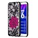 Produktbild ChoosEU Huawei Y6 2018 / Honor 7A Hülle Silikon Muster Schwarze Blume TPU Handyhülle Ultra Dünn Bumper Stoßfest Schwarz Silikonhülle Slim Case Schutzhülle Soft Design Cover - Rote Blume