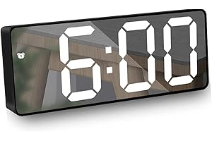 TFUFR LED Mirror Alarm Clock,HD Digital Alarm Clock with Two Power Modes and Snooze Mode,3" Led Display with 2 Dimming Mode for Bedroom Living Room Home Decor and Office Best Festival Gift