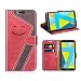 Produktbild Mobesv Smiley Honor 7X Wallet Handyhülle Lederhülle Ledertasche für Honor 7X Tasche Hülle Leder, Rot/Dunkel Violett