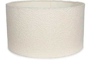 MiniSun | Modern Cream Boucle Drum Light Shade | Lamp Shades, Home Décor & Improvement Essential | 350mm Shade Width