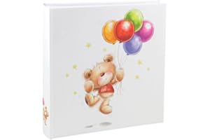 IDEAL TREND Cat & Bears Fotoalbum 30x30 cm 100 weiße Seiten Baby Kinder Foto Album Fotobuch: Farbe: Ballon