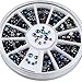 Ardisle BLACK + CLEAR AB 600pc NAIL ART RHINESTONES GEMS CRYSTAL DECORATION GLITTER SET
