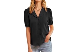 GRACE KARIN Donna Camicetta Manica Corta Sbuffo Elegante Vintage Scollo Classico Tops