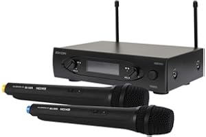 PROEL EIKON WM101DMV2 - Doppio Radiomicrofono UHF Doppio Palmare a due canali con uscite indipendenti (i microfoni funzionano contemporaneamente), Nero