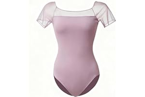 ROYAL SMEELA Justaucorps De Ballet Manche Courte Femme Justaucorp Body Danse Classique Maille Adulte