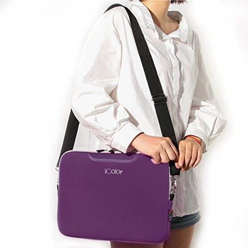 iColor Netbook- und iPad- Tasche Notebooktasche Laptoptasche Schutzhülle für Größe 9,7 10 10,2 Zoll mit Zubehörfach und Schultergurt - 6