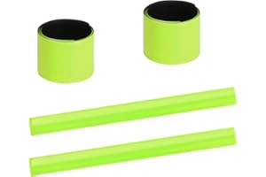 URAQT Brassard Réfléchissant Brassard de Sécurité, équipement de Course Réfléchissant, Haute Visibilité PVC Brassard Réfléchissant pour Faire du Vélo Courir ou Faire du Jogging Cheville