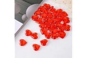 YIEUR 100 Stück rot Herzen Diamant Konfetti Deko, 22mm glitzer Dekosteine Acryl, Streudeko Kristalle Konfetti Diamanten Plastik Hochzeit Tischdekoration Geschenk Taufe von Partyloon(rot-22)