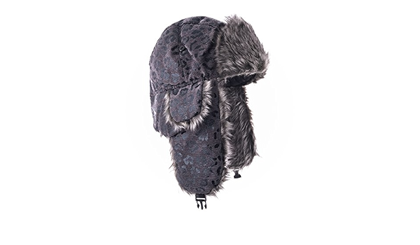 Cappello a colbacco, leopardato, chiusura con fibbia, interno in pelliccia  ecologica, Taglia unica, Unisex, Nero : Amazon.it: Abbigliamento