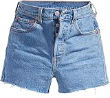 amazon short levis mujer 100% cotone Levi\'s ® Ribcage W Pantalón Corto Tango Stonewash
