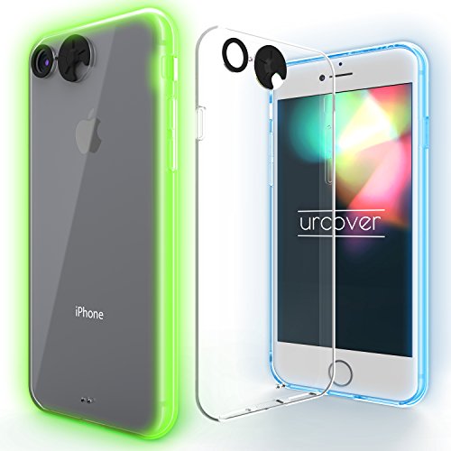 Urcover   Funda iPhone 6   6s Carcasa Luz Cambio de Color LED de Flash Light Back-Case Colores Regulables en Dorso Funda Transparente