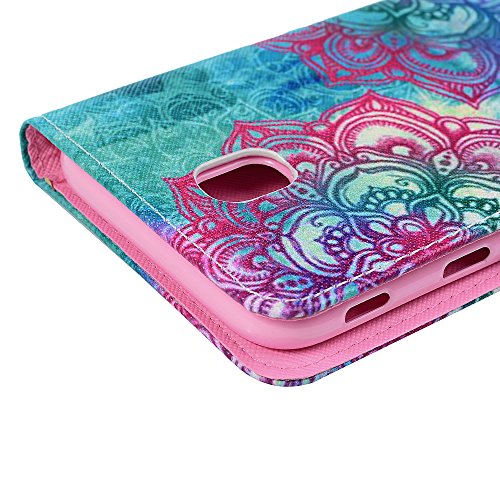 Funda para Samsung Galaxy J7 2017 Libro con Tapa  YOKIRIN Carcasa TPU Silicona Suave Leather Cuero Impresi  n Soporte con Cierre magn  tico Billetera Ranura de Tarjeta - Totem flor