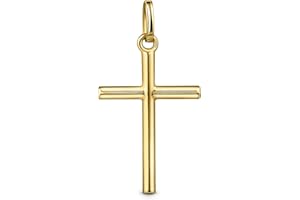 Amberta Allure Pendentif Croix Unisexe en Or Jaune 9 Carats