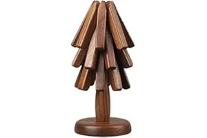 Hodeffior Walnussholz-Tischmatte, hitzebeständig, rutschfest, platzsparend, Baumform, multifunktional, Untersetzer, Matte für Home Office (23 x 10 cm), Walnussholz