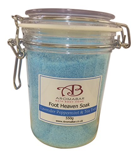Foot Heaven Bath Salts Soak 550g Gift Jar Epsom Salts and Dead Sea Salts Enriched with Essential Oils 100% Natural Aromatherapy Packed with minerals