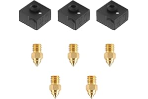 Creality Ufficiale 5 ugelli per stampante 3D in ottone da 0,4 mm con 3 coperture in silicone, ugello originale e calza in silicone per Ender 3 Neo, Ender-3 Max Neo, CR-6 SE, CR-10 Smart
